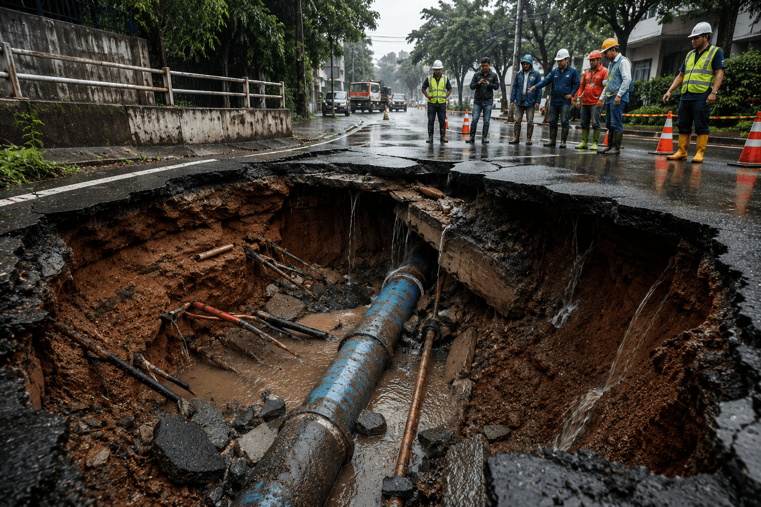 Penyebab Jalan Amblas Lenteng Agung