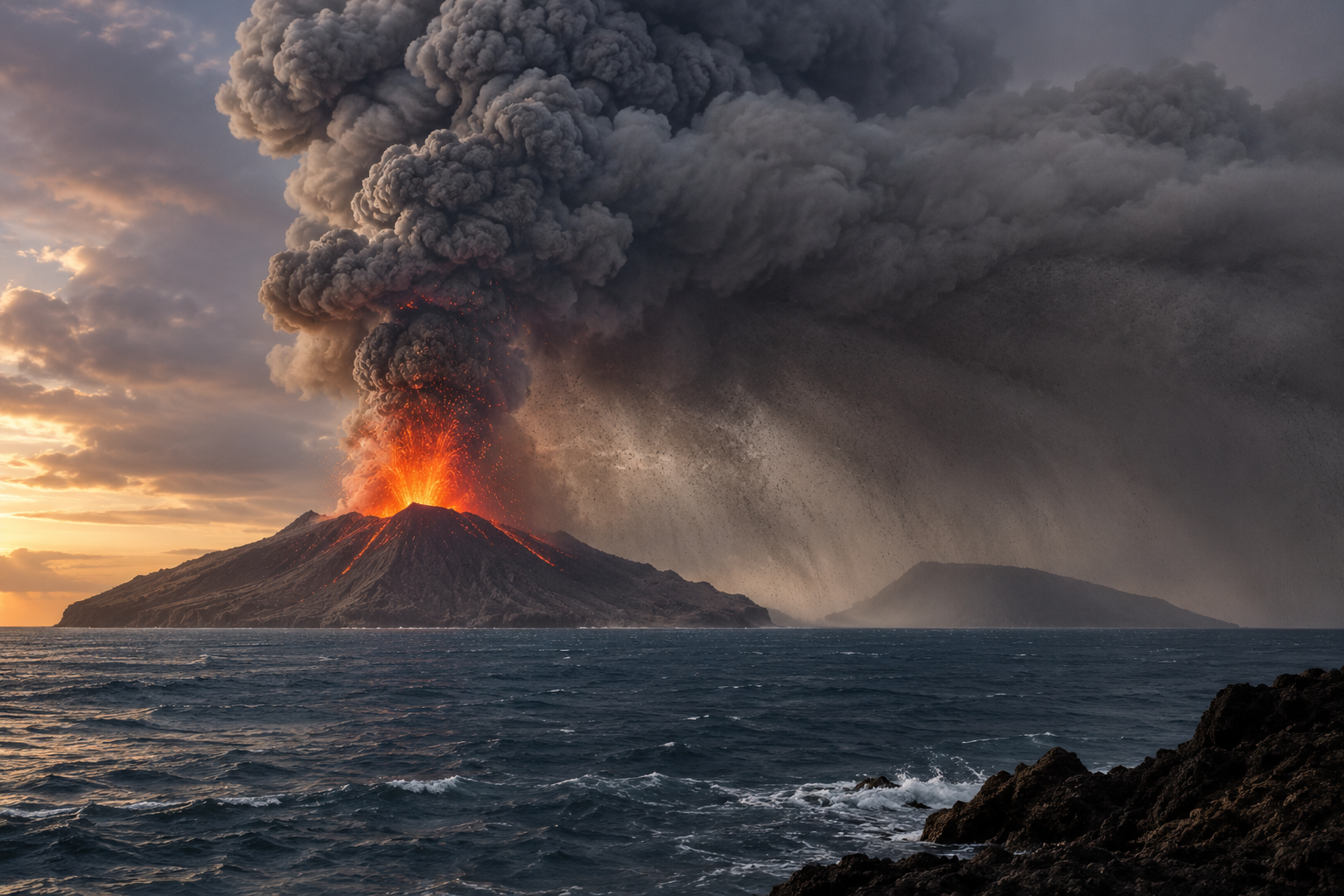 Abu Vulkanik Erupsi Gunung Anak Krakatau