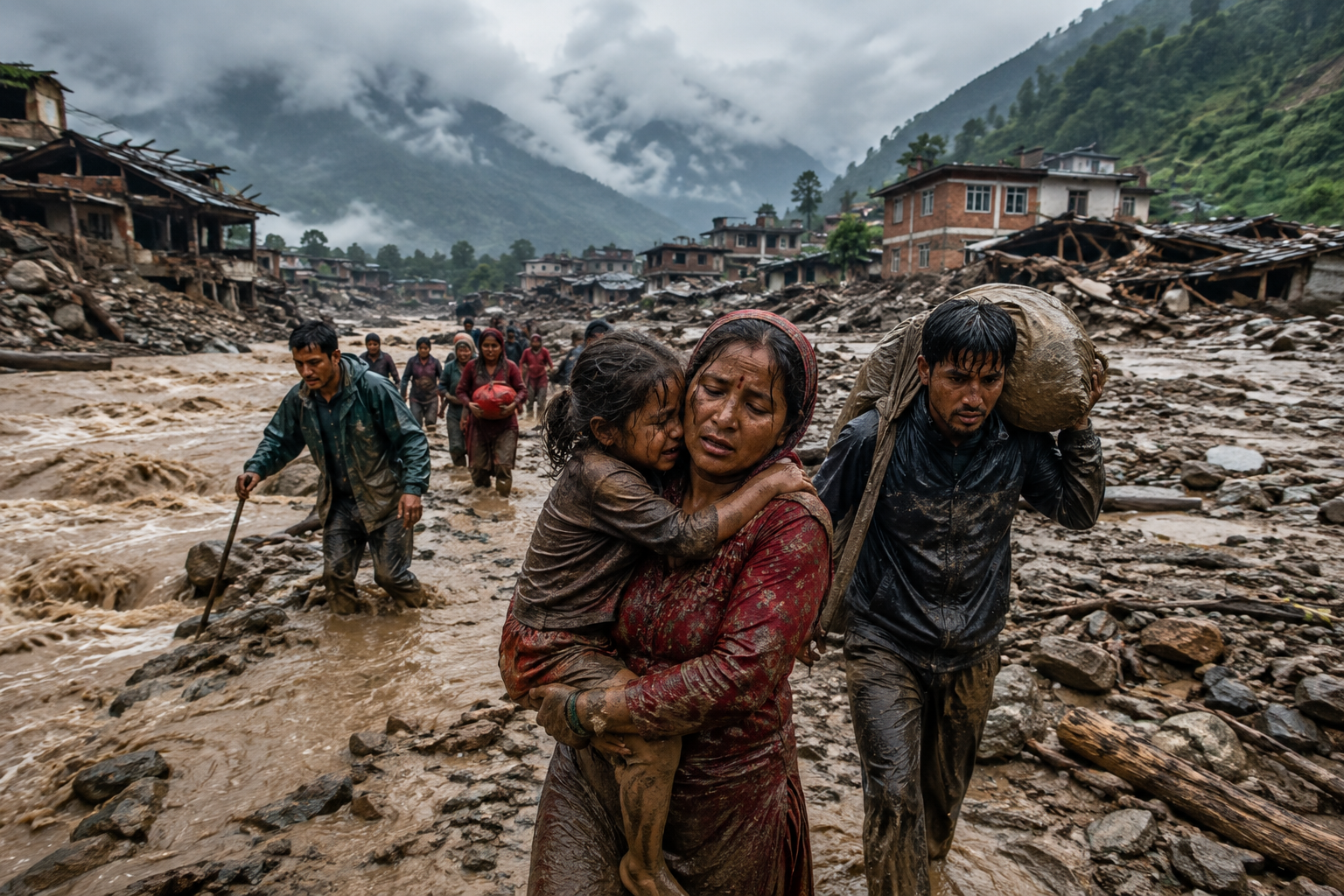 Korban Banjir Bandang Nepal